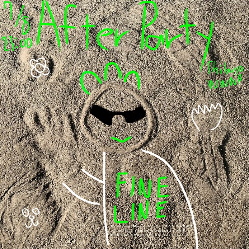 「パソコン音楽クラブ アルバムリリースパーティー2023『FINE LINE』～Green Boy Festival～　アフターパーティー」フライヤー