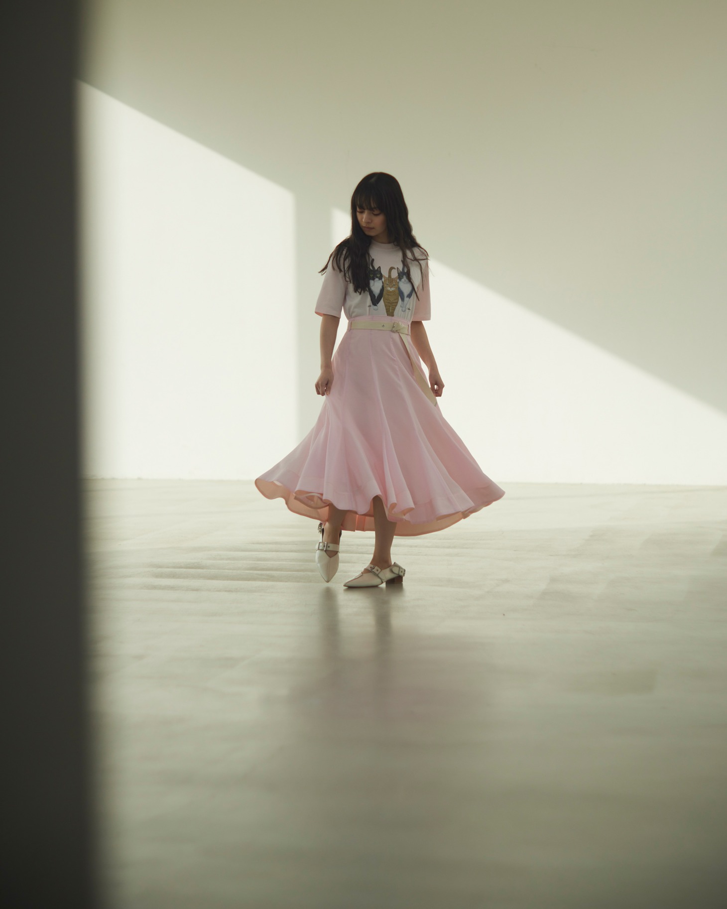 トリプルキャットイラストTシャツ