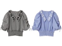 ギンガム刺繍襟付きブラウス（19800円）