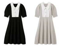 ビジュー襟付きニットワンピース（25300円）