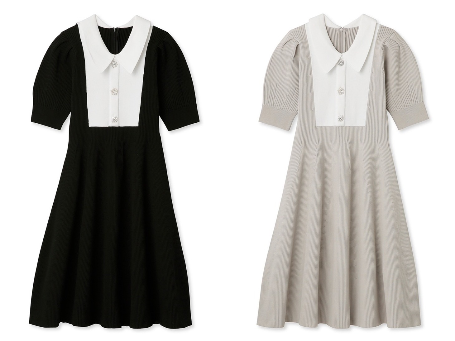 ビジュー襟付きニットワンピース（25300円）