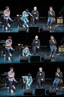 椅子から転げ落ちる藤井隆（左から2番目）。