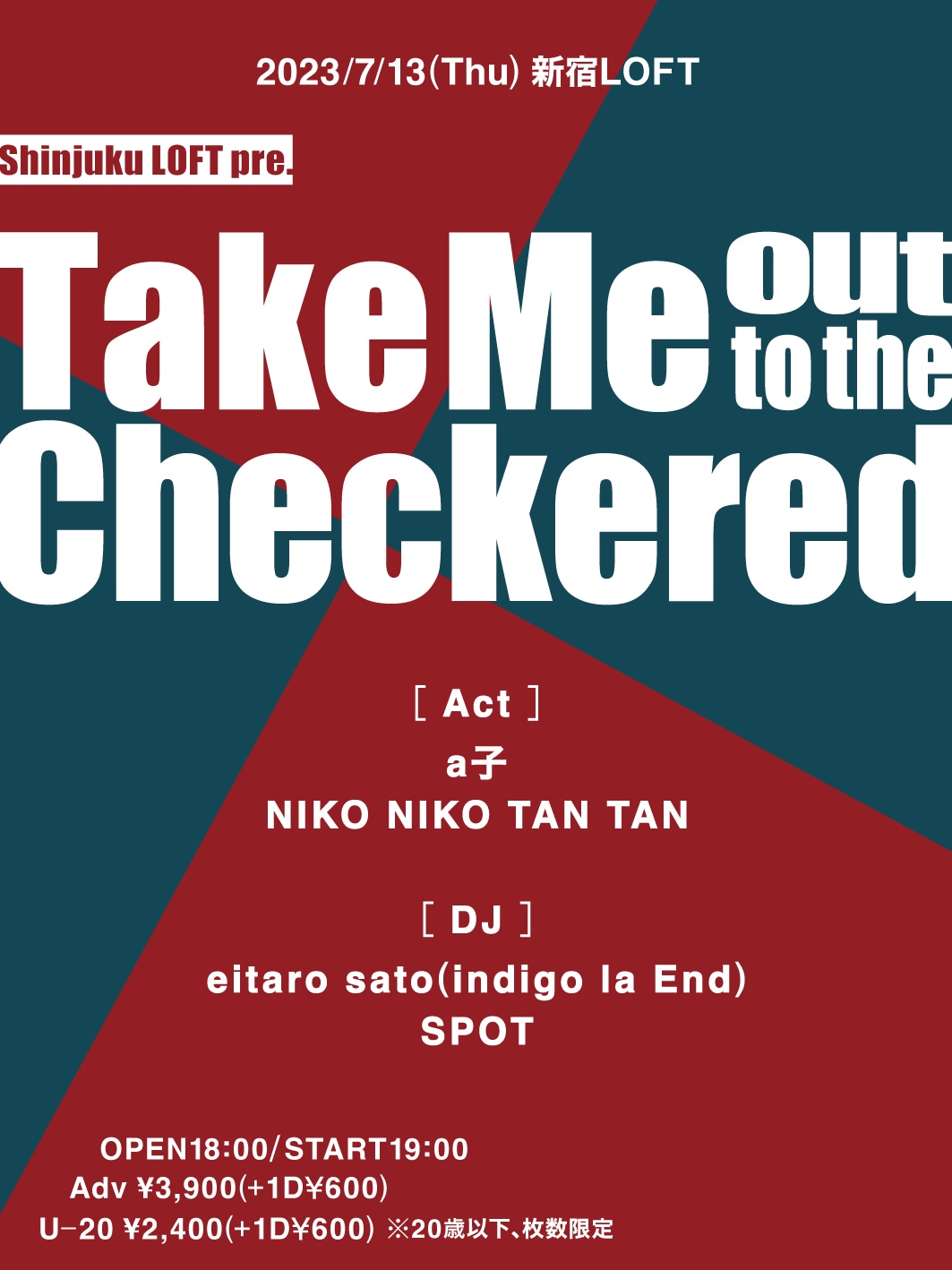 「新宿LOFT pre. Take Me out to the Checkered」告知ビジュアル