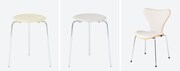 左からDot Stool Limited Edition by AURALEE、Seven Chair Limited Edition by AURALEE。