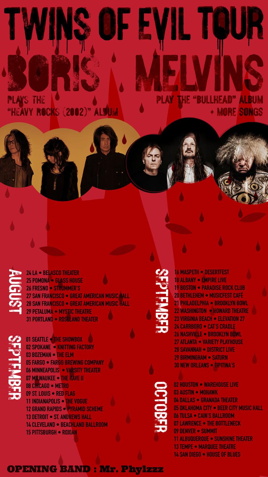 「Boris + Melvins, on tour」フライヤー