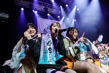 左から上田理子（ばってん少女隊）、咲良菜緒（TEAM SHACHI）、宮沢友（スタプラ研究生）。