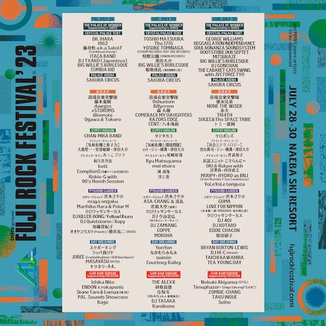 「FUJI ROCK FESTIVAL '23」出演者一覧