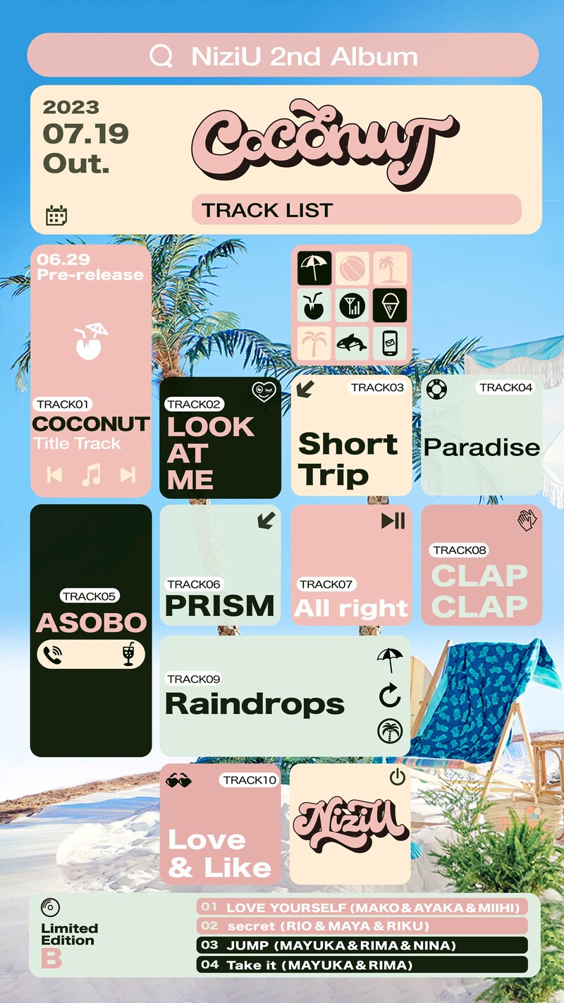 「『COCONUT』トラックリスト」告知ビジュアル