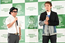 左からLITTLE（KICK THE CAN CREW）、ファンキー加藤（FUNKY MONKEY BΛBY'S）。