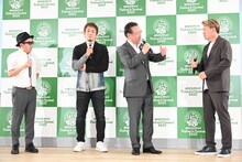 左からLITTLE（KICK THE CAN CREW）、ファンキー加藤（FUNKY MONKEY BΛBY'S）、八王子市長の石森孝志氏、ヒロミ。