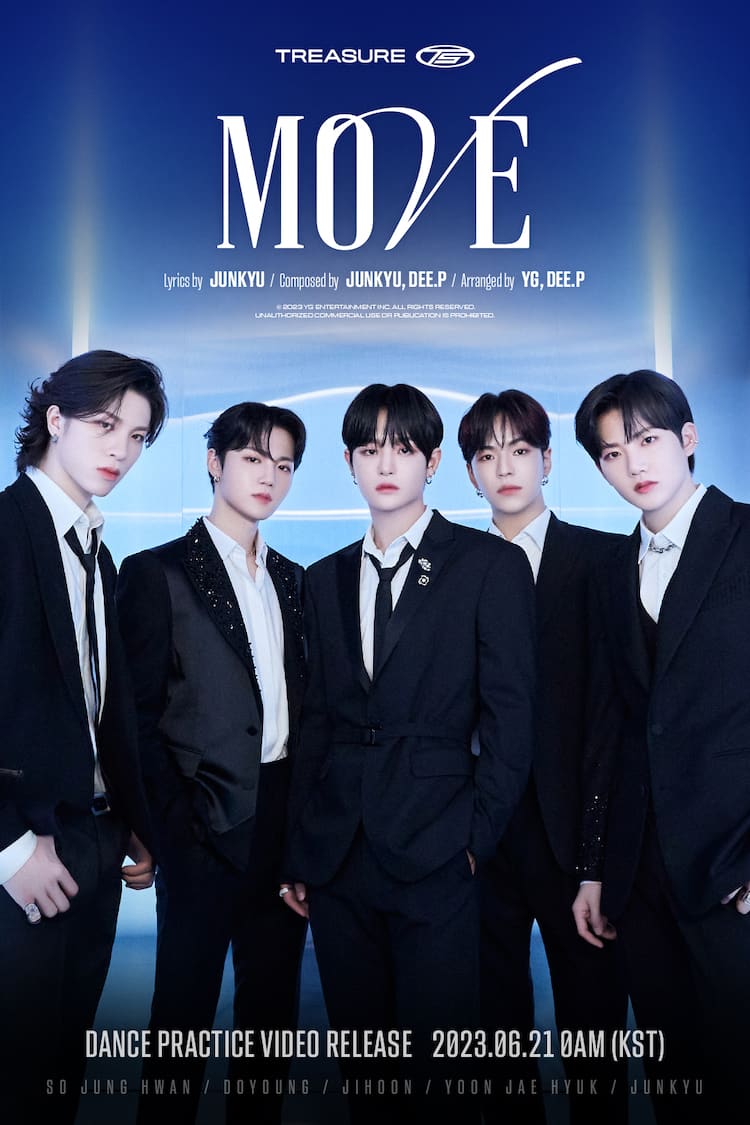 TREASURE内ユニット・T5の活動曲「MOVE」作詞作曲はジュンギュ、振付は 