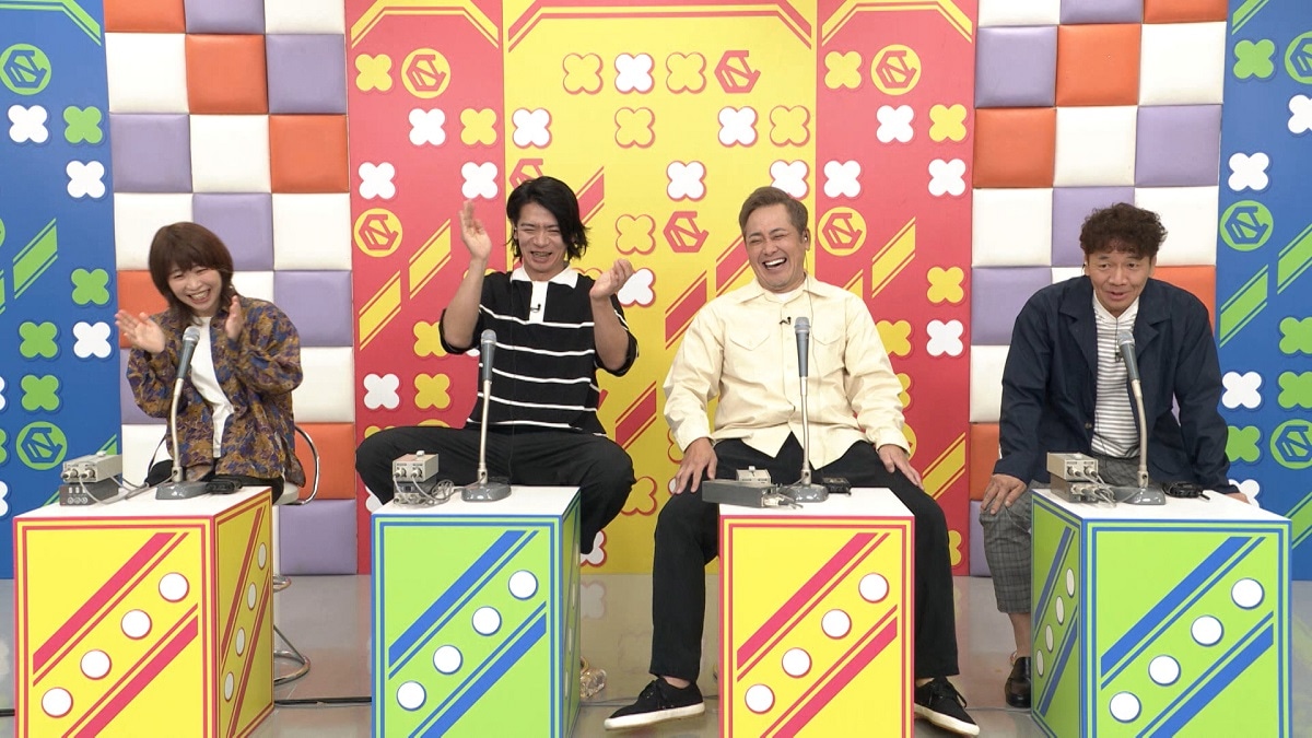 左から加納（Aマッソ）、野田クリスタル（マヂカルラブリー）、有田哲平（くりぃむしちゅー）、上田晋也（くりぃむしちゅー）。(c)テレビ朝日