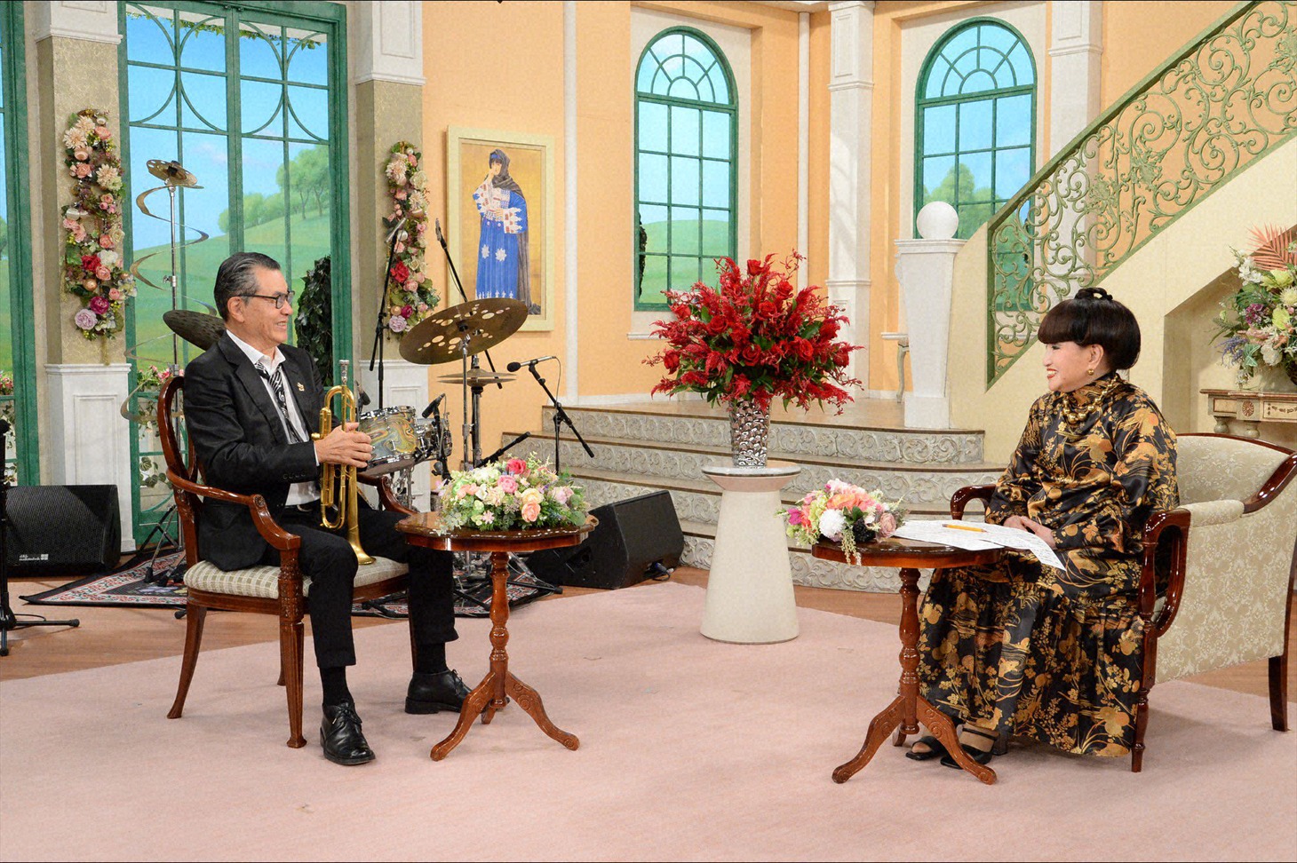左から日野皓正、黒柳徹子。(c)テレビ朝日