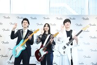 左から霜降り明星の粗品、のん、フジファブリックの山内総一郎（Vo, G）。