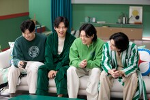 BTSが出演する「キシリトール」新テレビCMの撮影の様子。