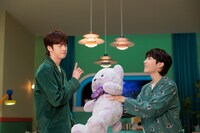 BTSが出演する「キシリトール」新テレビCMの撮影の様子。