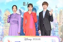 左からMEGUMI、川口春奈、玉森裕太（Kis-My-Ft2）。