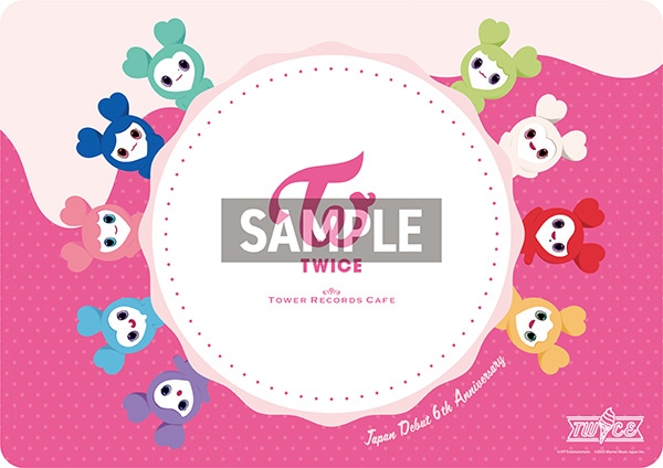 「TWICE×TOWER RECORDS CAFE コラボカフェ」オリジナルランチョンマットサンプル画像