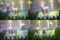 花道にいるNao☆とKaedeに気付き慌てて駆け寄た途端に2人が離れてしまい、観客に驚きを目で訴えかけるMegu。