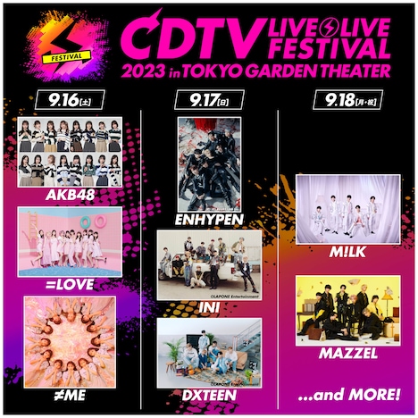 「CDTVライブ！ライブ！フェスティバル2023」出演アーティスト