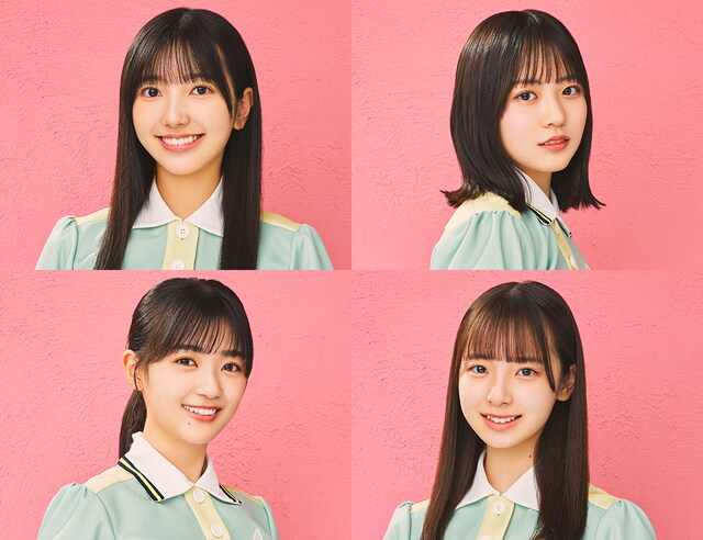 左上から時計回りに小西夏菜実、正源司陽子、渡辺莉奈、平尾帆夏。