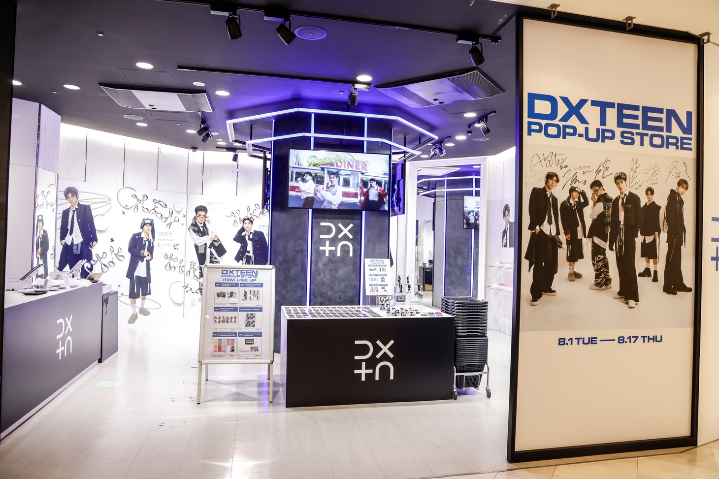 DXTEENのポップアップストア店内の様子。