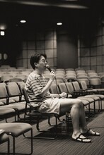 リハーサル時の安部勇磨（Vo）。（Photo by Asami Nobuoka）