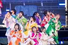 「エビ中 夏のファミリー遠足 略してファミえん in 山中湖 2023」初日の様子。