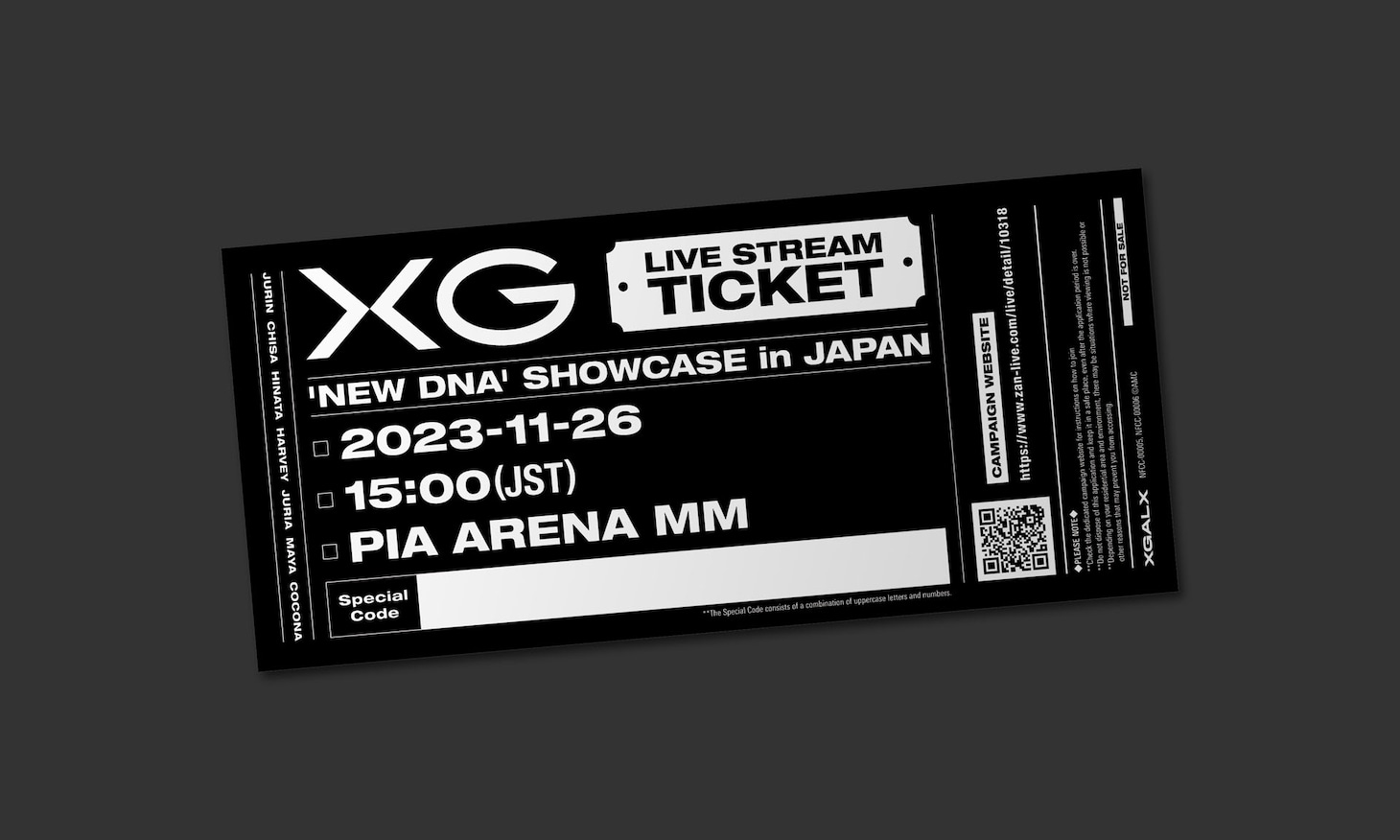 「XG 'NEW DNA' SHOWCASE in JAPAN」生配信視聴チケットイメージ