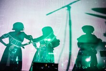 紗幕に映るNegiccoのシルエット。