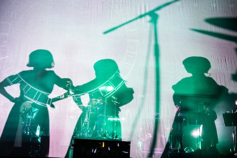 紗幕に映るNegiccoのシルエット。