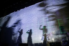 紗幕に映るNegiccoのシルエット。