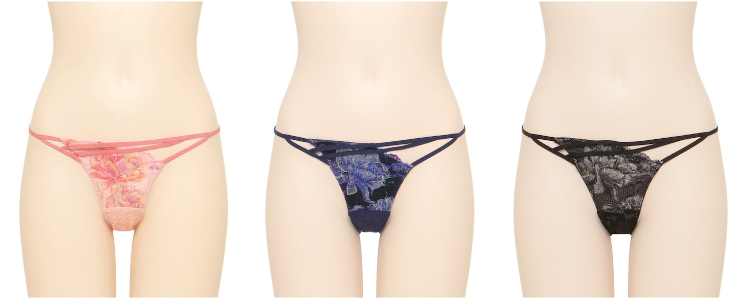 RAVIJOUR「フラワーシャイン アシンメトリー ショーツ・Tバック」