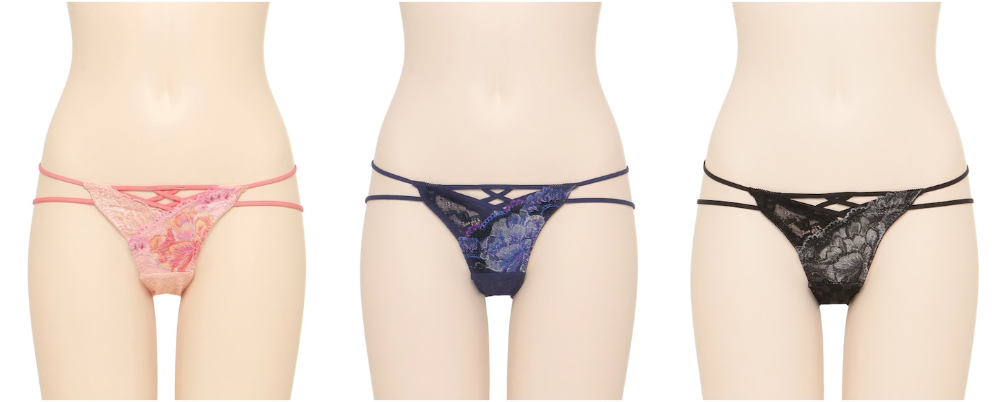 RAVIJOUR「フラワーシャイン アシンメトリー ショーツ・Tバック」