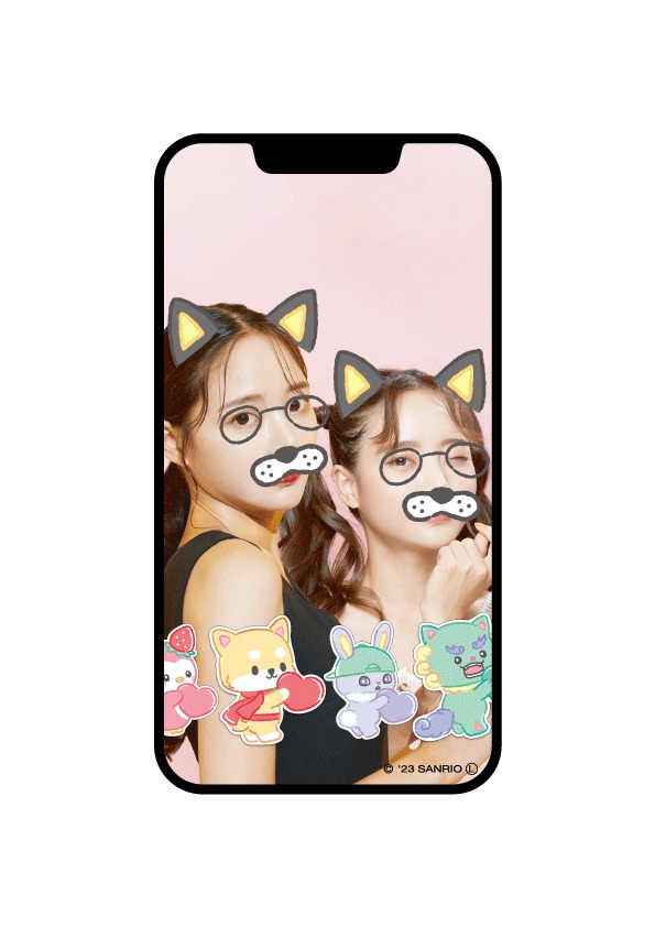 「ドリームくじ」を通じて手に入るARフィルター。 (c)’23 SANRIO 著作（株）サンリオ