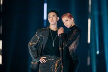 土屋澄海（左）と土屋アンナ（右）。