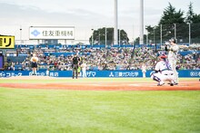 マウンドに立つ柏木ひなた投手。