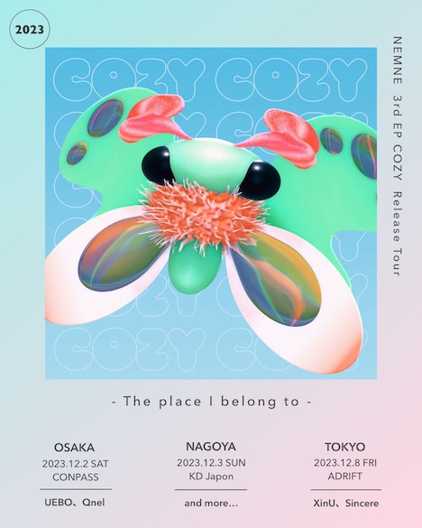 NEMNE 「COZY」リリースツアーフライヤー
