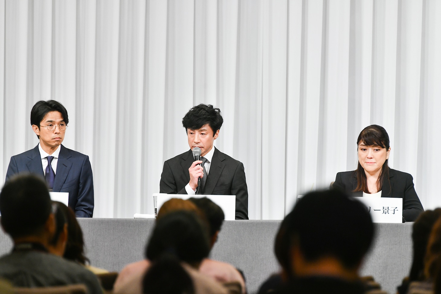 旧ジャニーズ事務所の記者会見の様子。