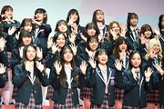 「PRODUCE 101 JAPAN THE GIRLS」概要発表会見の様子。
