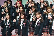 「PRODUCE 101 JAPAN THE GIRLS」概要発表会見の様子。