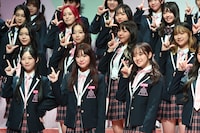 「PRODUCE 101 JAPAN THE GIRLS」概要発表会見の様子。