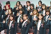 「PRODUCE 101 JAPAN THE GIRLS」概要発表会見の様子。