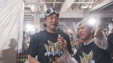岡田圭右（ますだおかだ）がビールかけに参戦。(c)カンテレ
