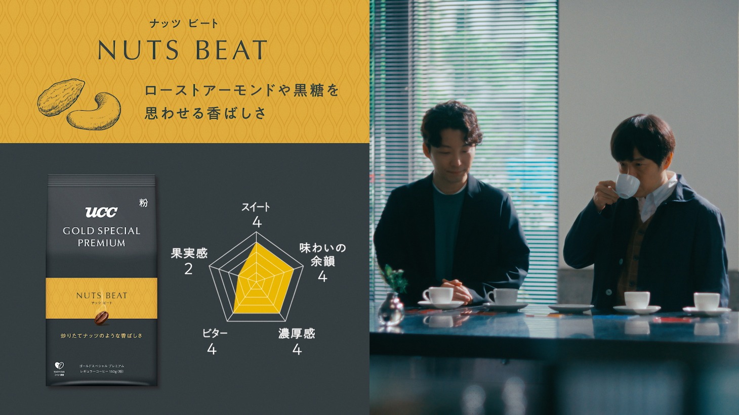 「UCC GOLD SPECIAL PREMIUM『いっしょに、発見』編｜体験ムービー」より。