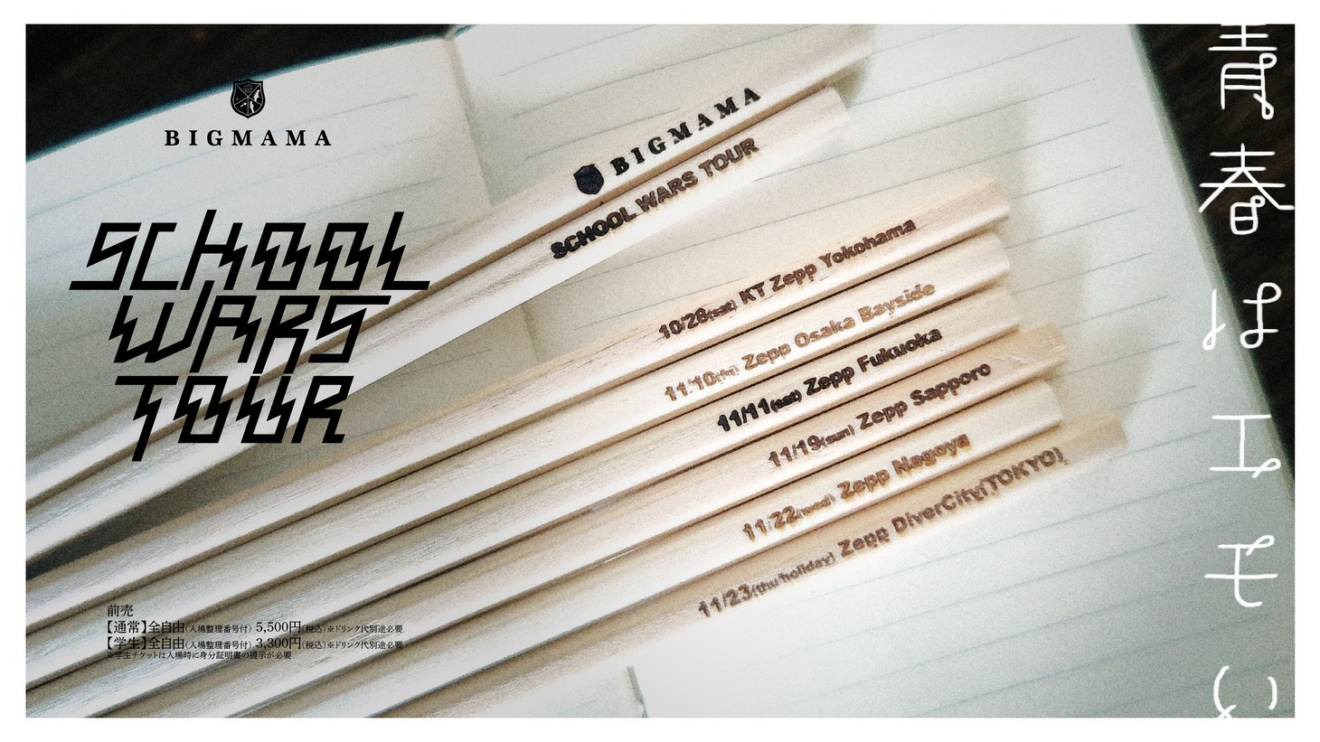 BIGMAMA「SCHOOL WARS TOUR」フライヤー