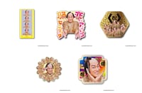 「箔押しステッカー」5種のビジュアル。