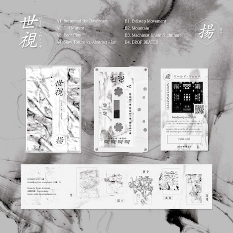 揚「WORLDWATCH」カセットテープのパッケージ。