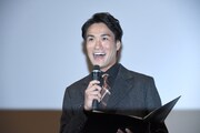 「キリエのうた」公開記念舞台挨拶で司会を務めた笠原秀幸。
