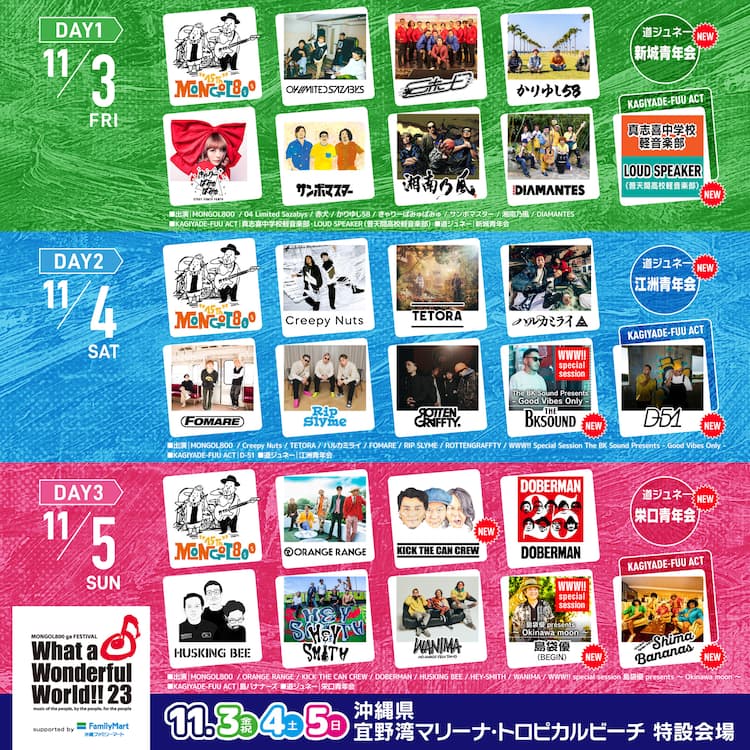 モンパチフェス」最終発表でKICK、D-51、島バナナーズ、BEGIN島袋優 